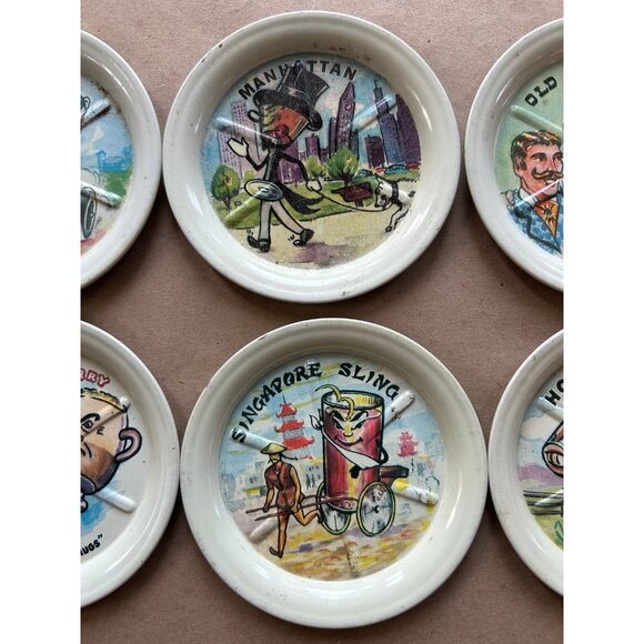 Vintage Metal Bar Coasters 1950's - Picture 7 of 8